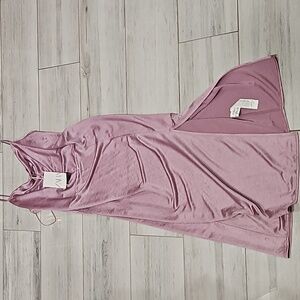 Pink silk zara dress with split